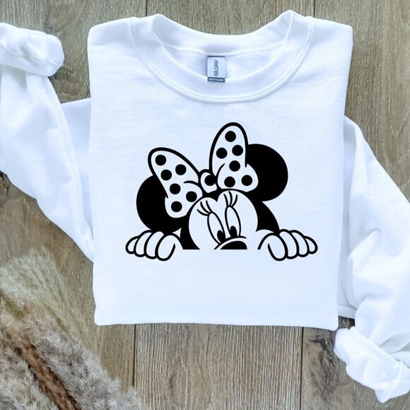 Minnie Mouse Peeking Sweatshirt - Picture 1 of 4